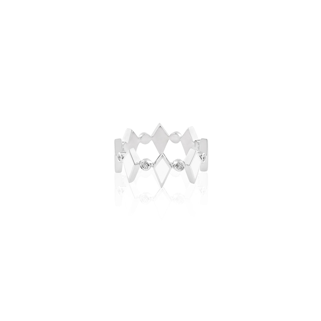 MOSAIC RING WHITE GOLD - Noora Shawqi - Diamond Jewellery - Morocco