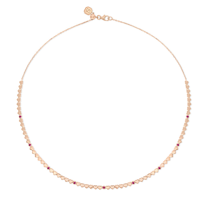 LIT NECKLACE - RUBY - ROSE GOLD