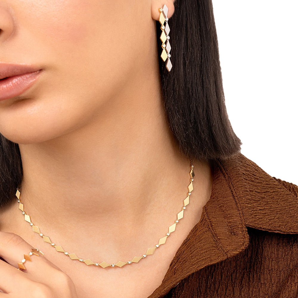 MOSAIC GOLD NECKLACE - YELLOW - Noora Shawqi - Diamond Jewellery - Morocco