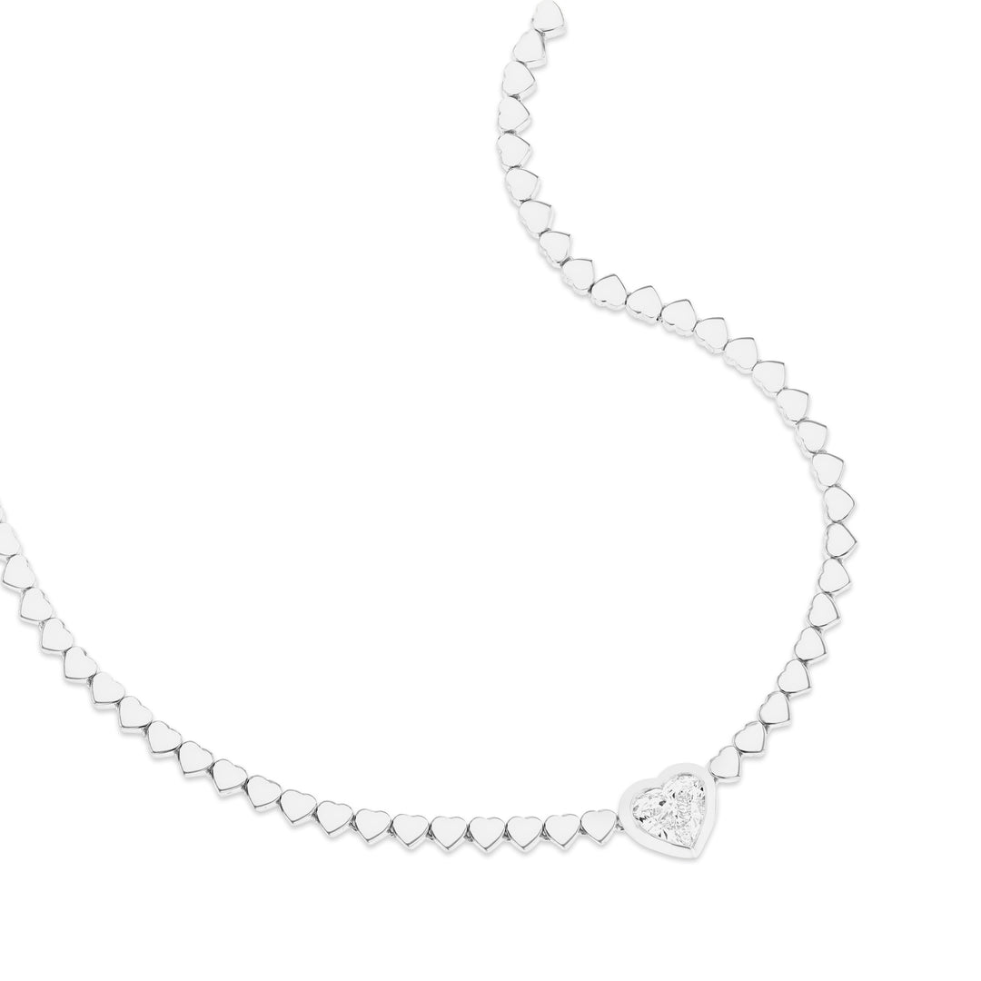 LIT NECKLACE SOLITAIRE DIAMOND - WHITE GOLD