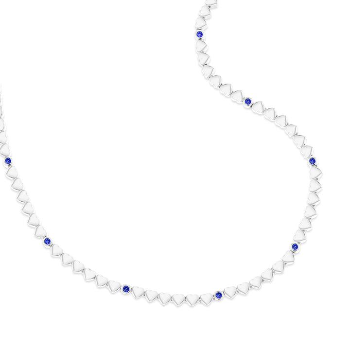 LIT NECKLACE - BLUE SAPPHIRE - WHITE GOLD
