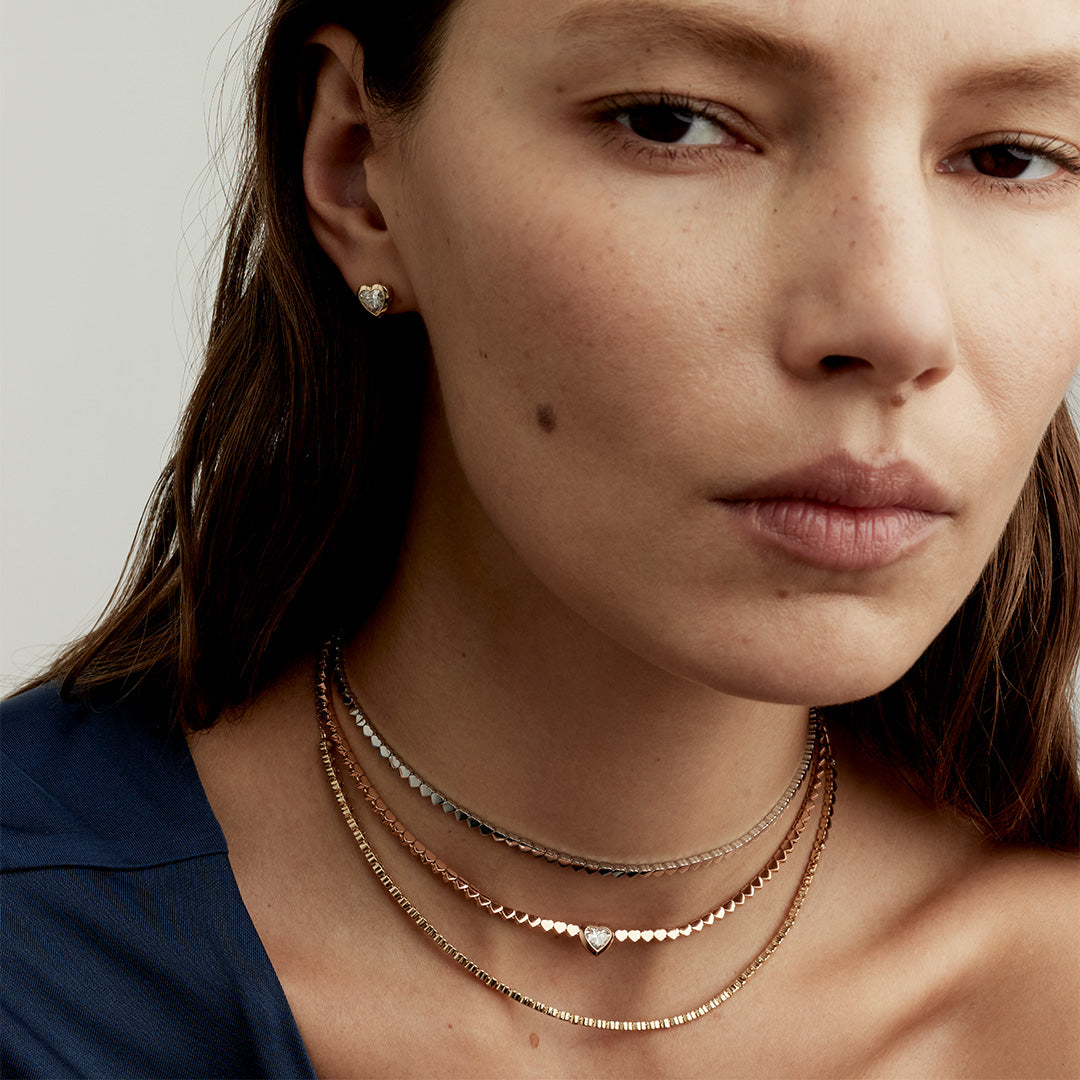 LIT NECKLACE SOLITAIRE DIAMOND - ROSE GOLD
