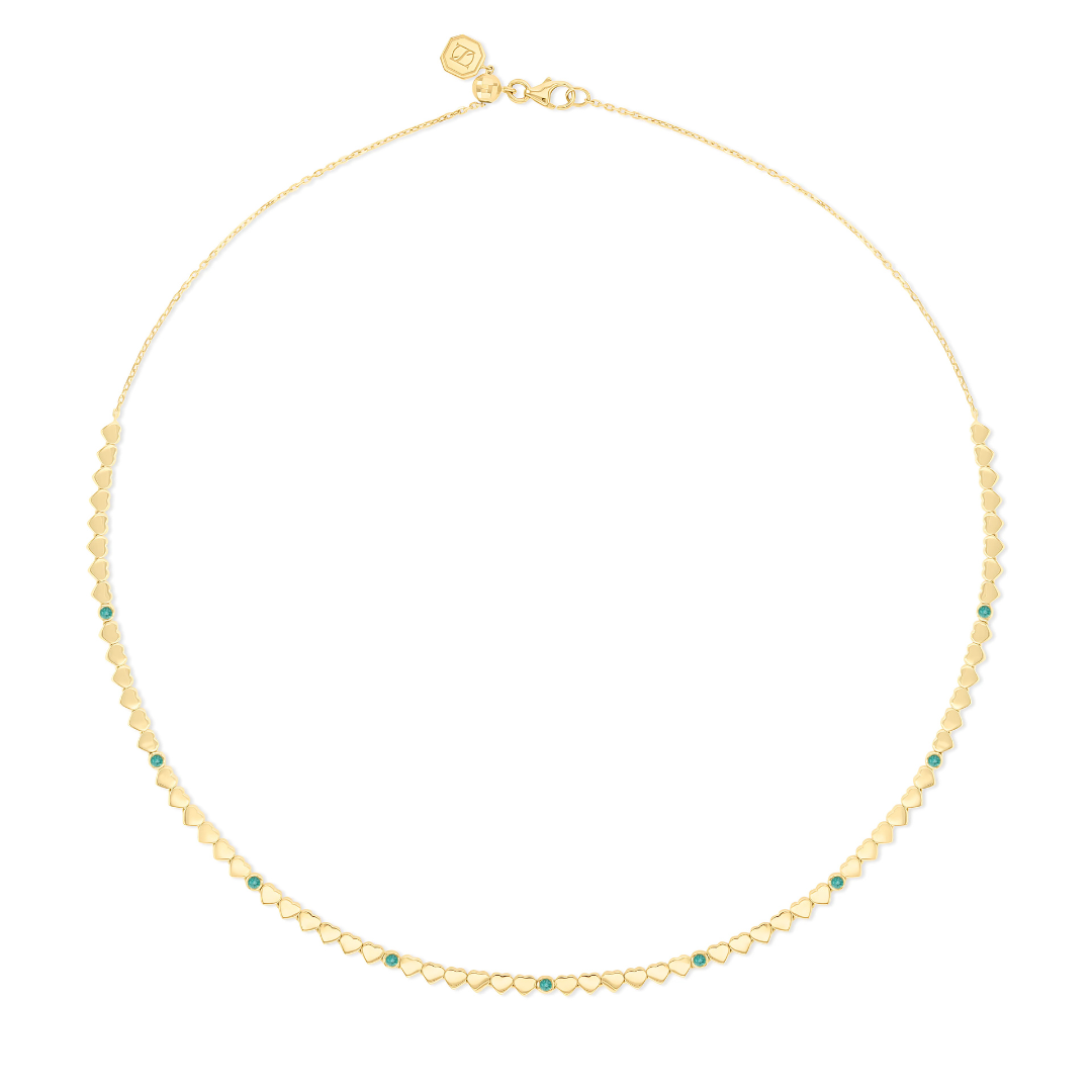 LIT NECKLACE - EMERALD - YELLOW GOLD