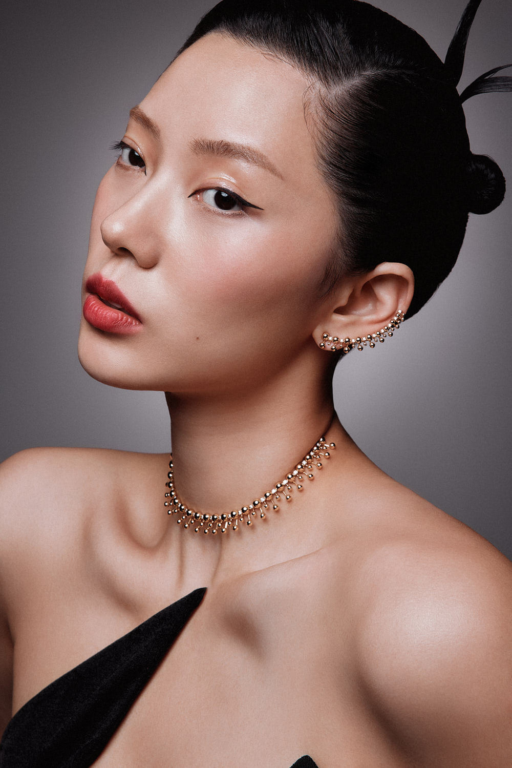 AKARI CLIMBER SET - YELLOW GOLD - Noora Shawqi - Diamond Jewellery - Japan