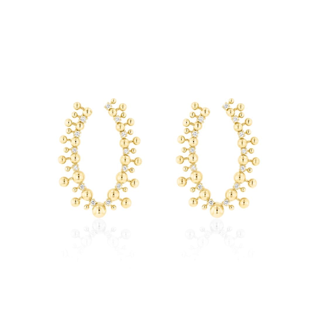 AKARI EARRINGS - YELLOW GOLD - Noora Shawqi - Diamond Jewellery - Japan