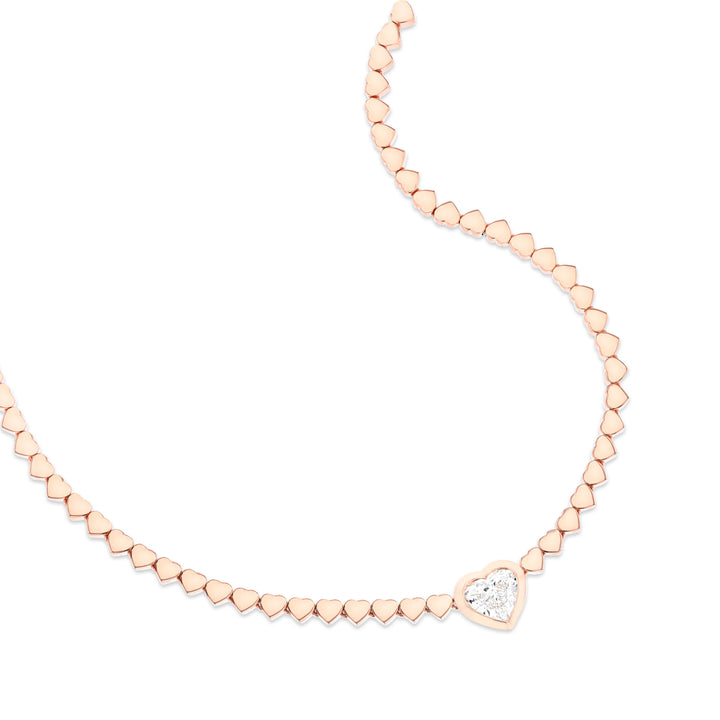 LIT NECKLACE SOLITAIRE DIAMOND - ROSE GOLD