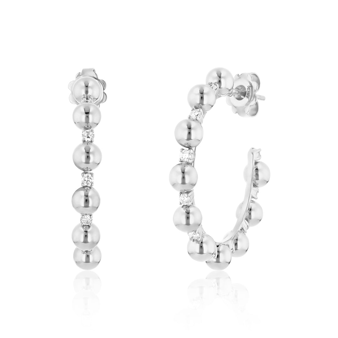 GIFU HOOPS LARGE - WHITE - Noora Shawqi - Diamond Jewellery - Japan