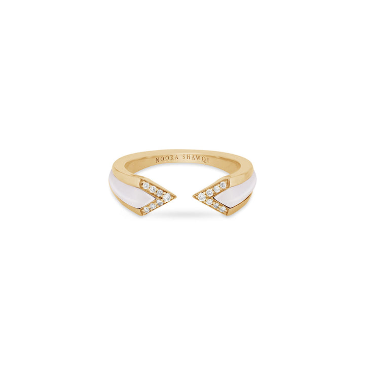 JUNONIA RING - WHITE MOTHER OF PEARL - Noora Shawqi - Diamond Jewellery - The Maldives