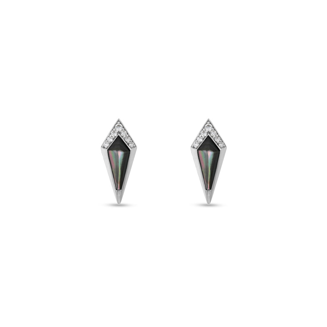 JUNONIA STUD - BLACK MOTHER OF PEARL - Noora Shawqi - Diamond Jewellery - The Maldives