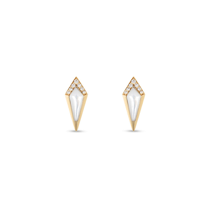 JUNONIA STUD - WHITE MOTHER OF PEARL - Noora Shawqi - Diamond Jewellery - The Maldives