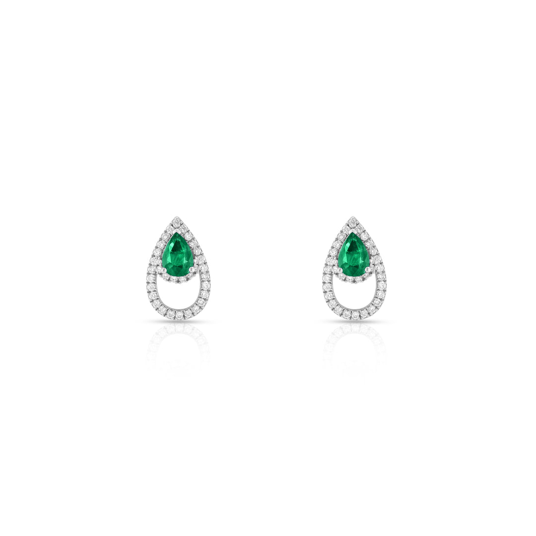 LANKA EARRINGS - EMERALD - Noora Shawqi - Diamond Jewellery - Ceylon