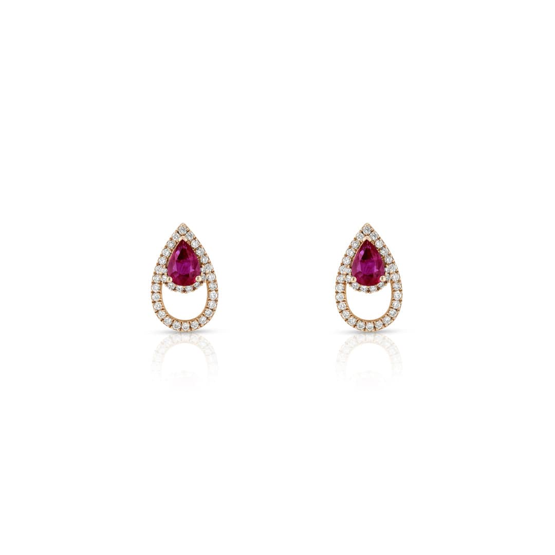 LANKA EARRINGS -RUBY - Noora Shawqi - Diamond Jewellery - Ceylon