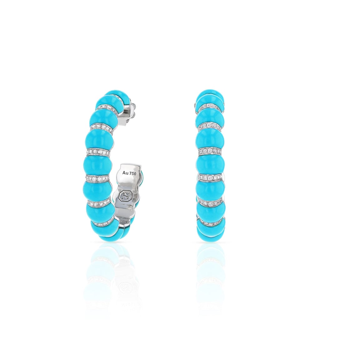 LARGE CERITH HOOPS - TURQUOISE - Noora Shawqi - Diamond Jewellery - The Maldives