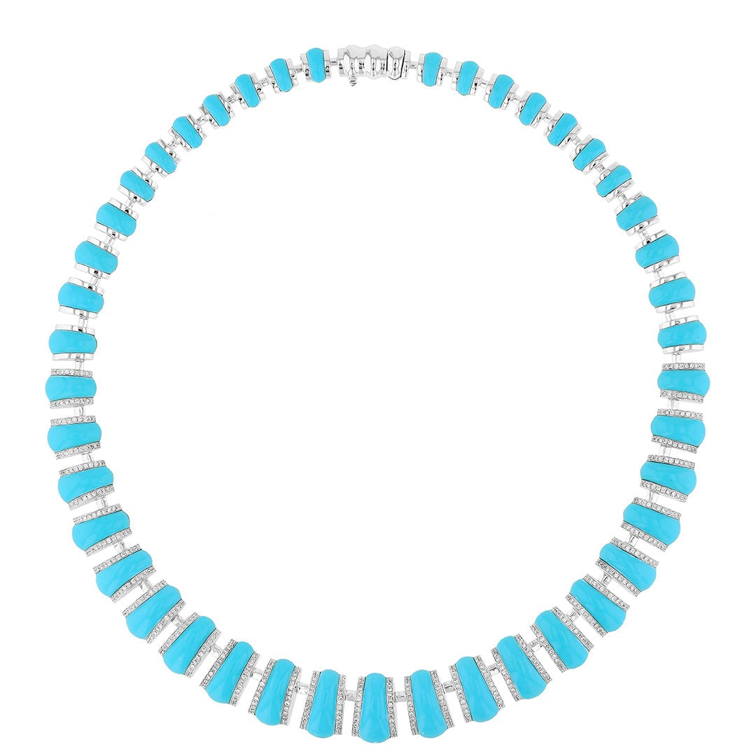 MALDIVIAN NECKLACE - TURQUOISE - Noora Shawqi - Diamond Jewellery - The Maldives