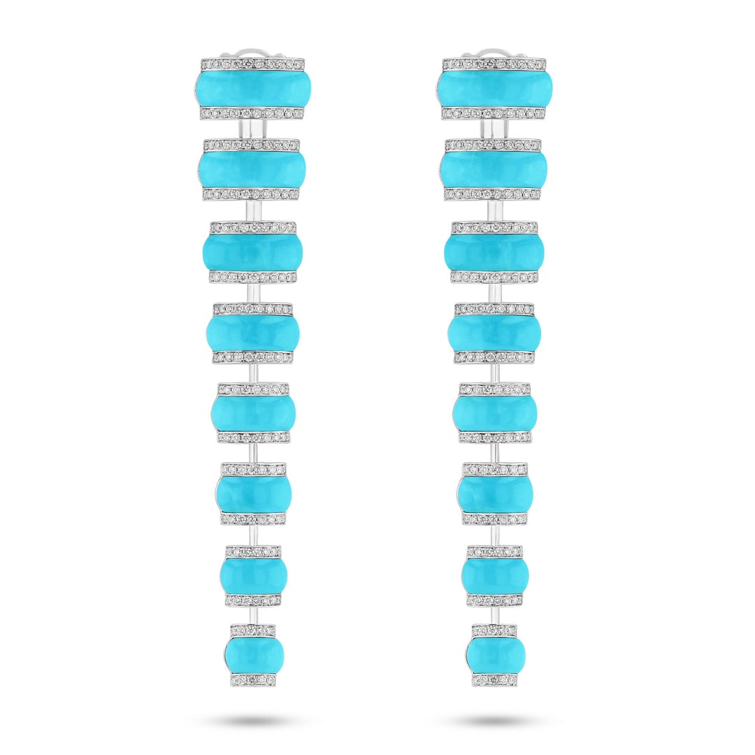 MALDIVIAN SHELL EARRINGS - TURQUOISE - Noora Shawqi - Diamond Jewellery - The Maldives