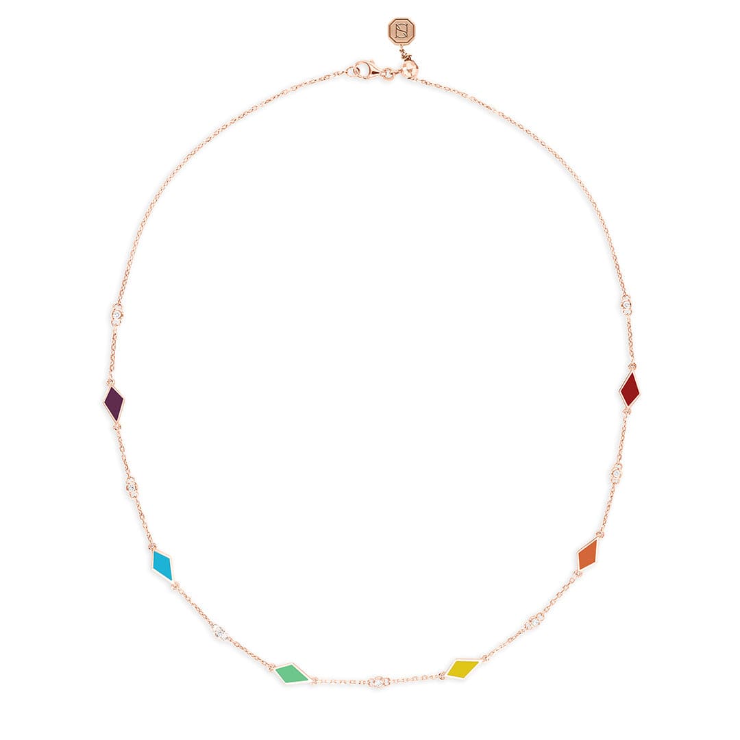 MOSAIC CHOKER - MULTICOLORED - ROSE GOLD - Noora Shawqi - Diamond Jewellery - Morocco