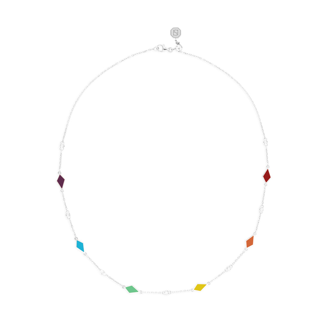 MOSAIC CHOKER - MULTICOLORED - WHITE GOLD - Noora Shawqi - Diamond Jewellery - Morocco