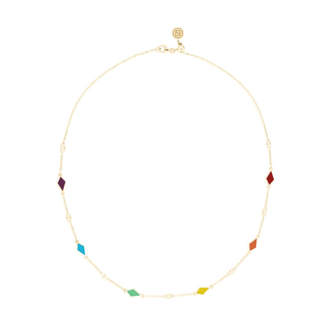 MOSAIC CHOKER - MULTICOLORED - YELLOW GOLD - Noora Shawqi - Diamond Jewellery - Morocco