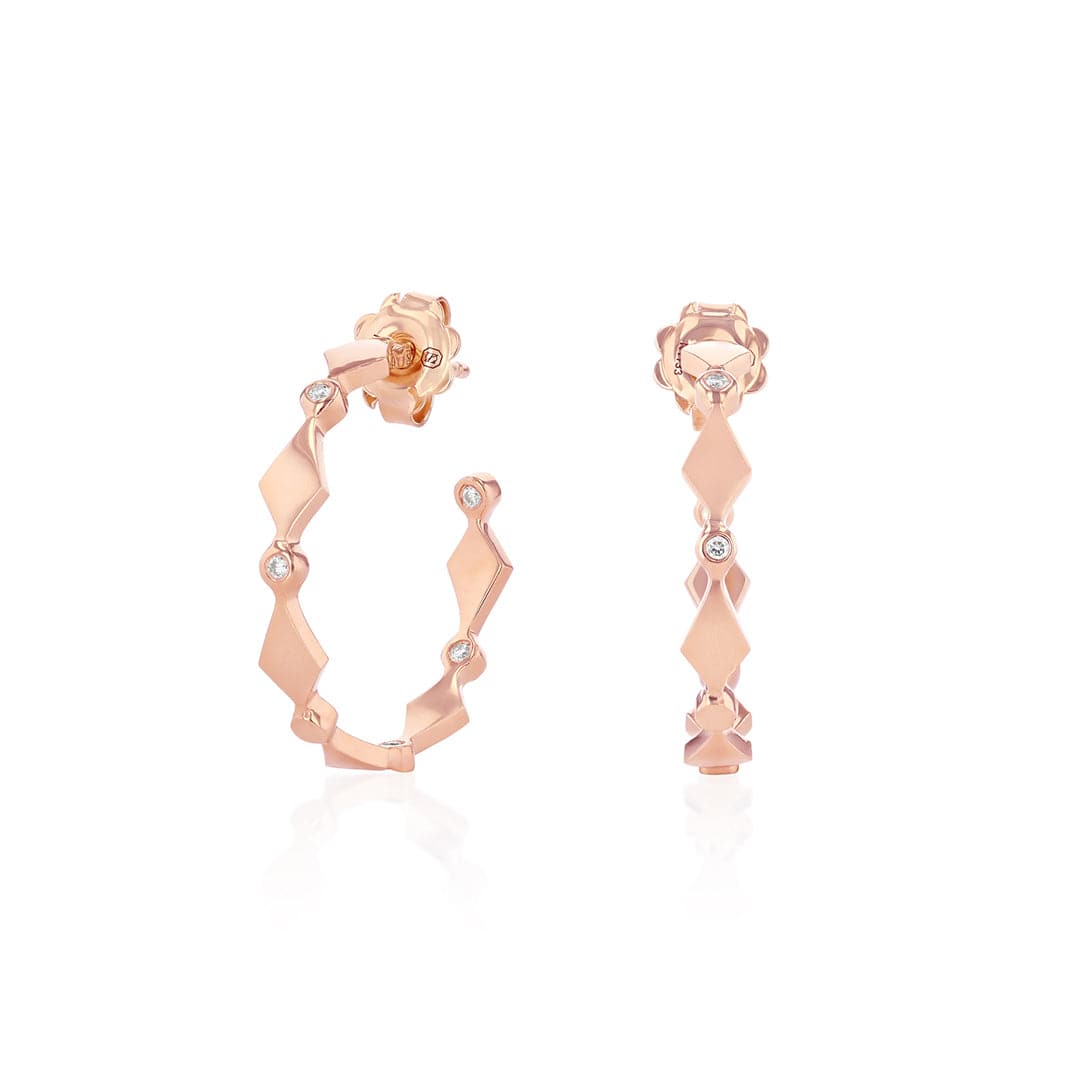 MOSAIC GOLD HOOPS - ROSE - Noora Shawqi - Diamond Jewellery - Morocco