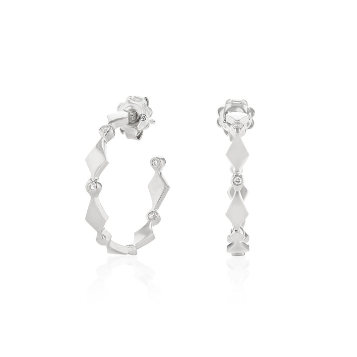 MOSAIC GOLD HOOPS - WHITE - Noora Shawqi - Diamond Jewellery - Morocco