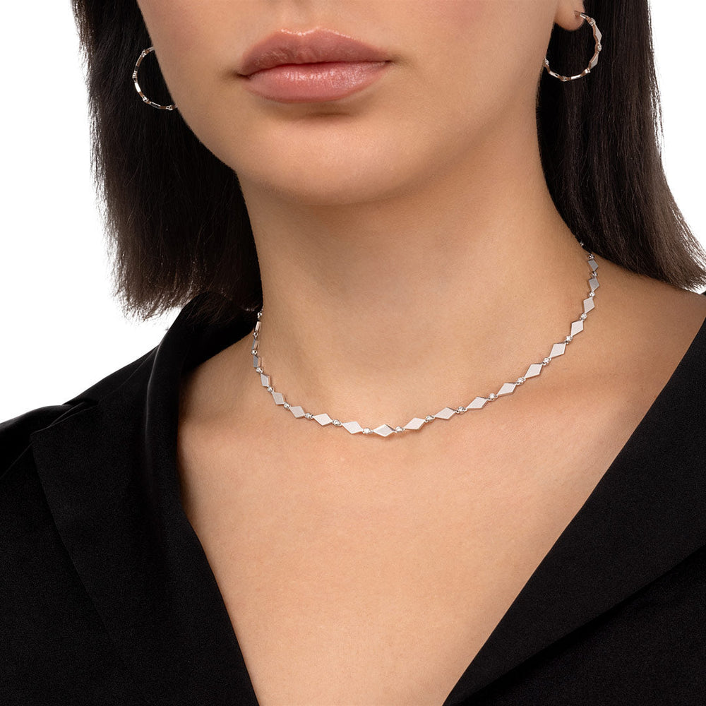 MOSAIC GOLD NECKLACE  - WHITE - Noora Shawqi - Diamond Jewellery - Morocco