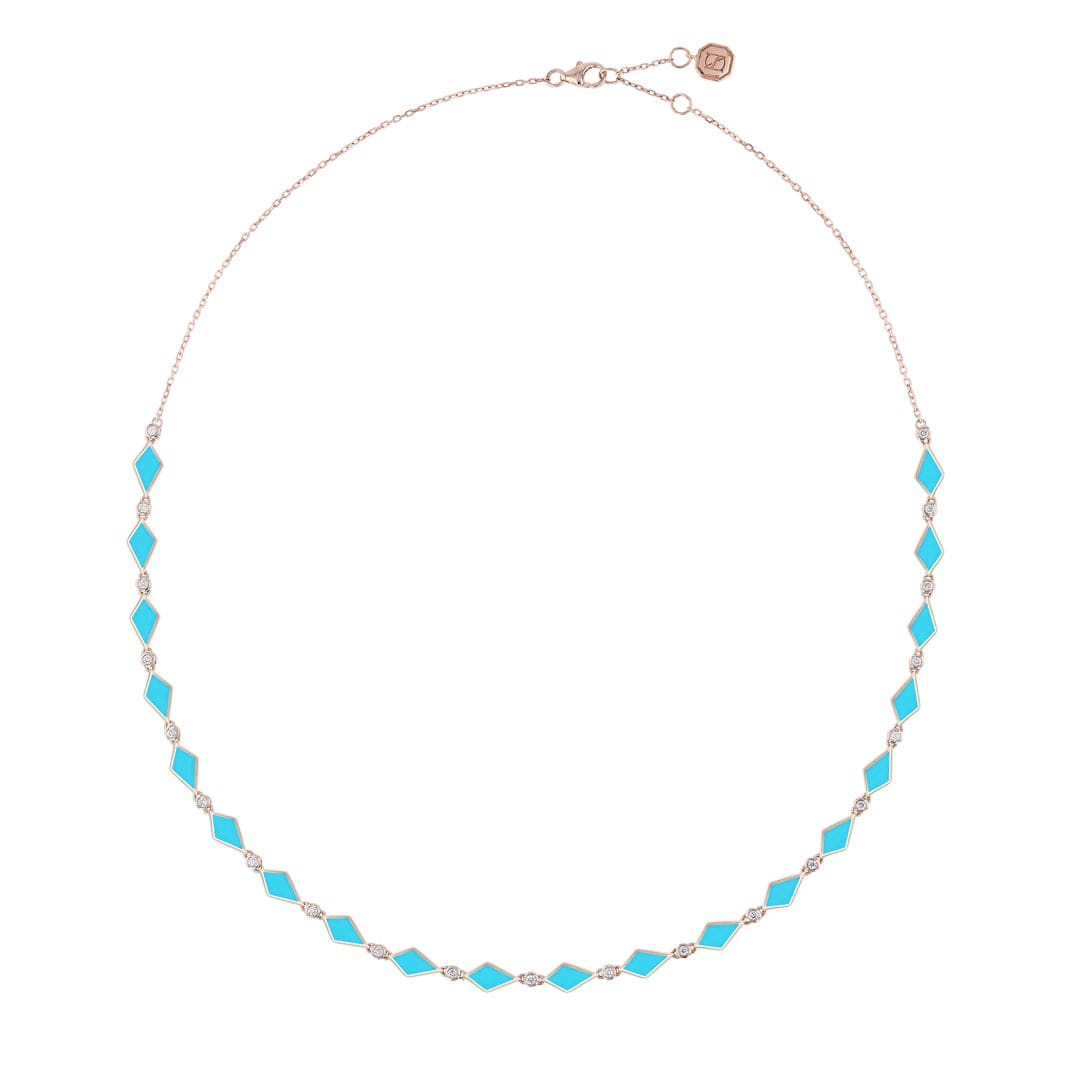 MOSAIC NECKLACE ROSE GOLD - Noora Shawqi - Diamond Jewellery - Morocco