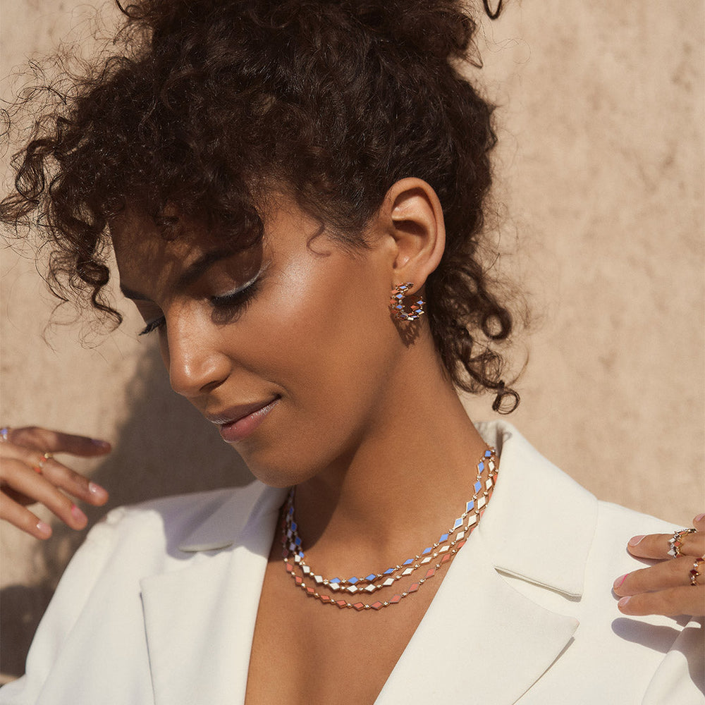 MOSAIC NECKLACE WHITE GOLD - Noora Shawqi - Diamond Jewellery - Morocco