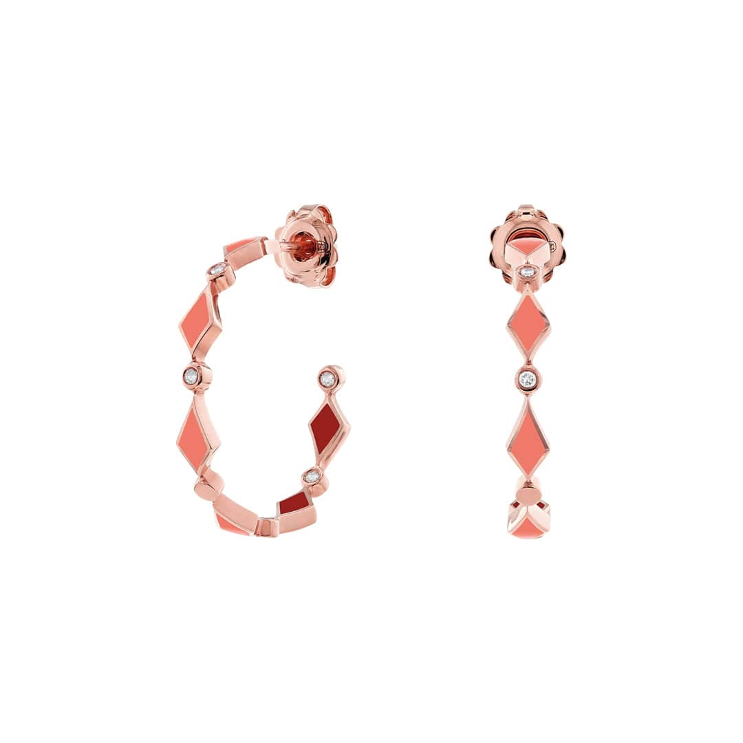 MOSAIC SINGLE HOOPS EARRINGS ROSE GOLD Noora Shawqi