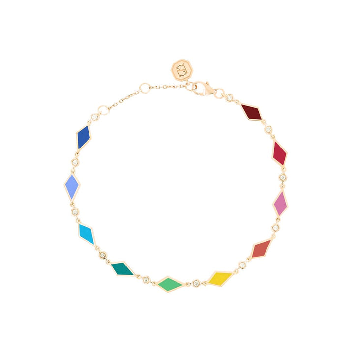 MULTICOLORED MOSAIC BRACELET YELLOW GOLD - Noora Shawqi - Diamond Jewellery - Morocco