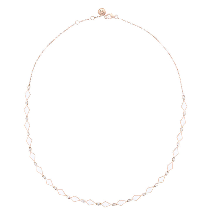 MULTICOLORED MOSAIC NECKLACE ROSE GOLD - Noora Shawqi - Diamond Jewellery - Morocco