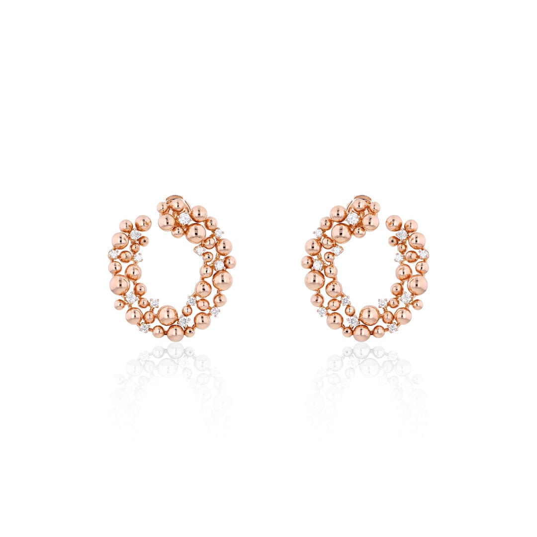 SHIBUYA ROUND EARRINGS - ROSE - Noora Shawqi - Diamond Jewellery - Japan