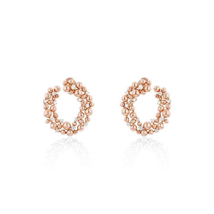 SHIBUYA ROUND EARRINGS - ROSE - Noora Shawqi - Diamond Jewellery - Japan
