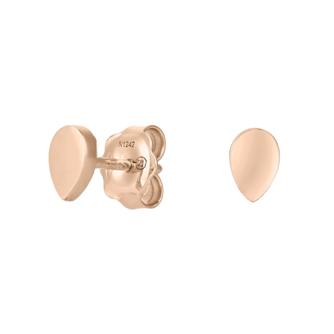 LIT PEAR SOLITAIRE EARRINGS - ROSE GOLD