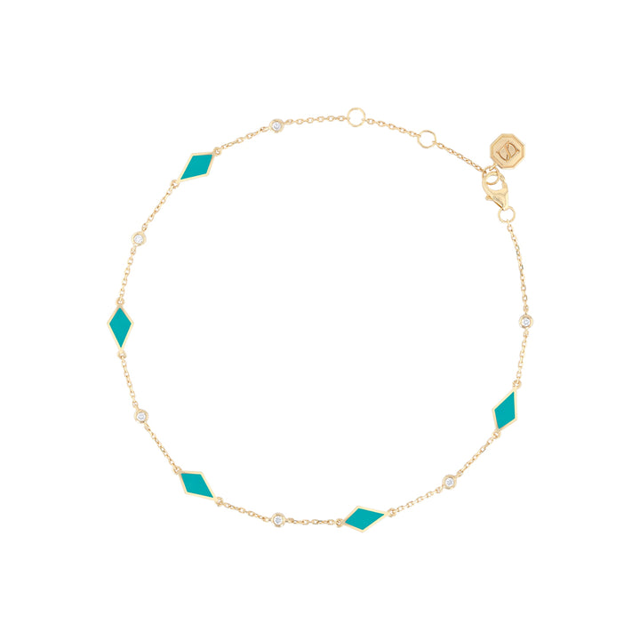 MOSAIC ANKLET YELLOW GOLD - Noora Shawqi - Diamond Jewellery - Morocco