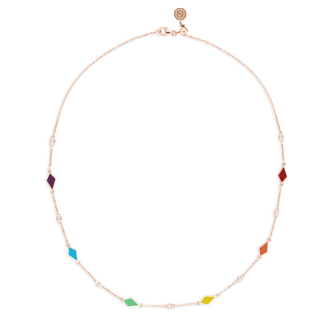 MOSAIC CHOKER - MULTICOLORED - ROSE GOLD - Noora Shawqi - Diamond Jewellery - Morocco
