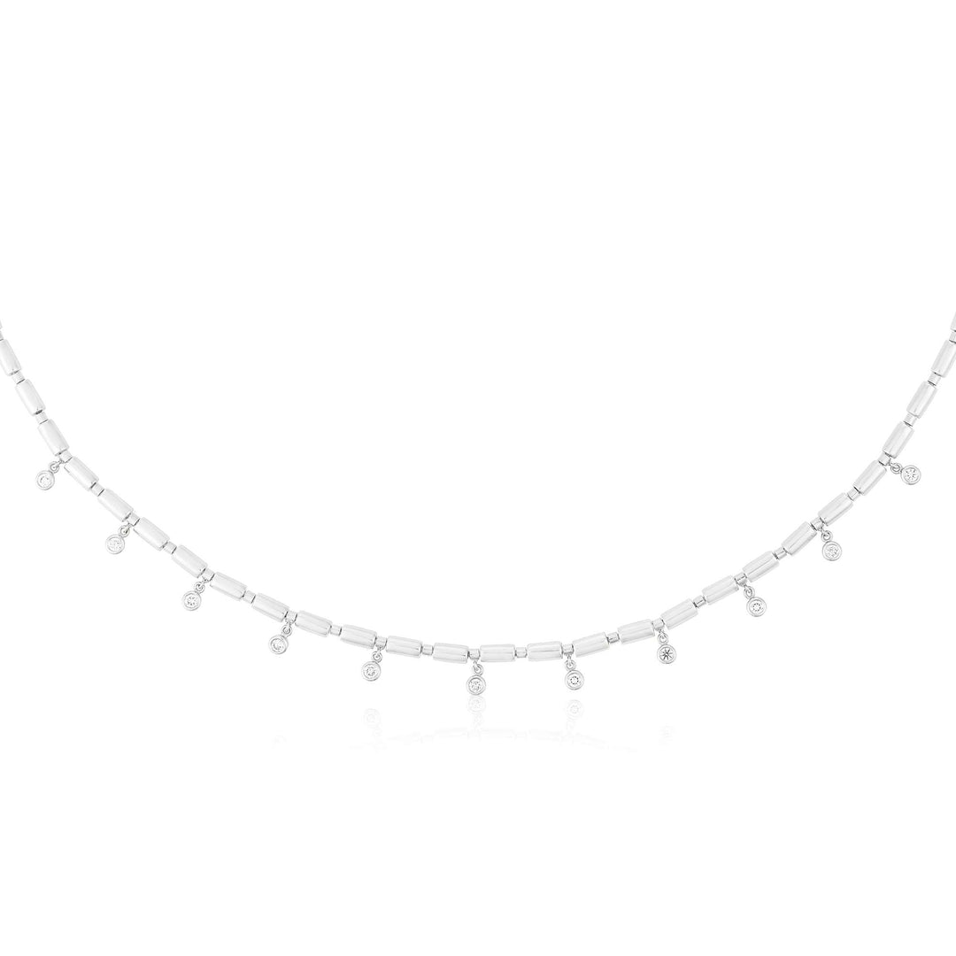 ITERU SCATTERED NECKLACE - WHITE GOLD - Noora Shawqi - Diamond Jewellery - The Nile