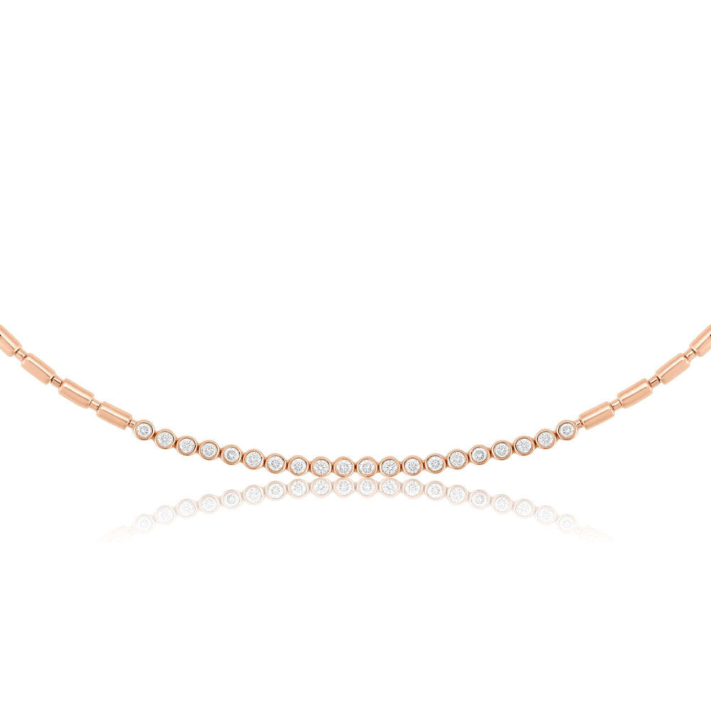 ITERU LINE NECKLACE - ROSE GOLD - Noora Shawqi - Diamond Jewellery - The Nile