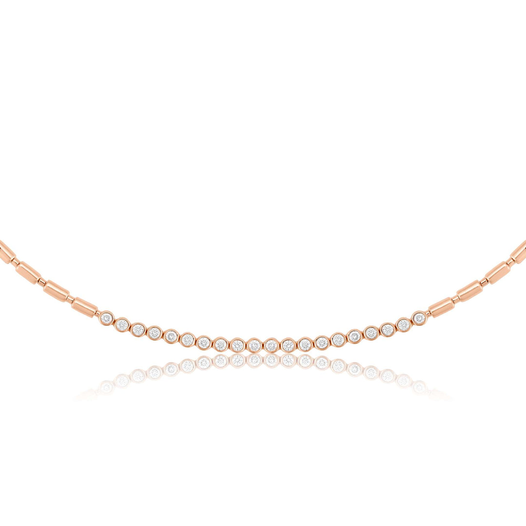 ITERU LINE NECKLACE - ROSE GOLD - Noora Shawqi - Diamond Jewellery - The Nile
