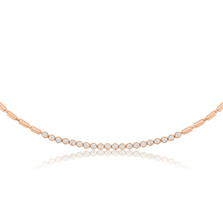 ITERU LINE NECKLACE - ROSE GOLD - Noora Shawqi - Diamond Jewellery - The Nile