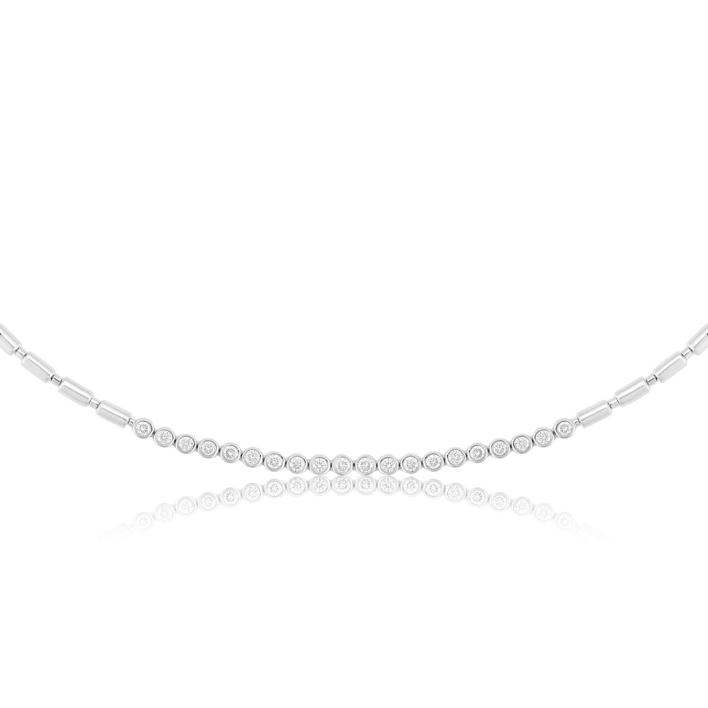ITERU LINE NECKLACE - WHITE GOLD - Noora Shawqi - Diamond Jewellery - The Nile