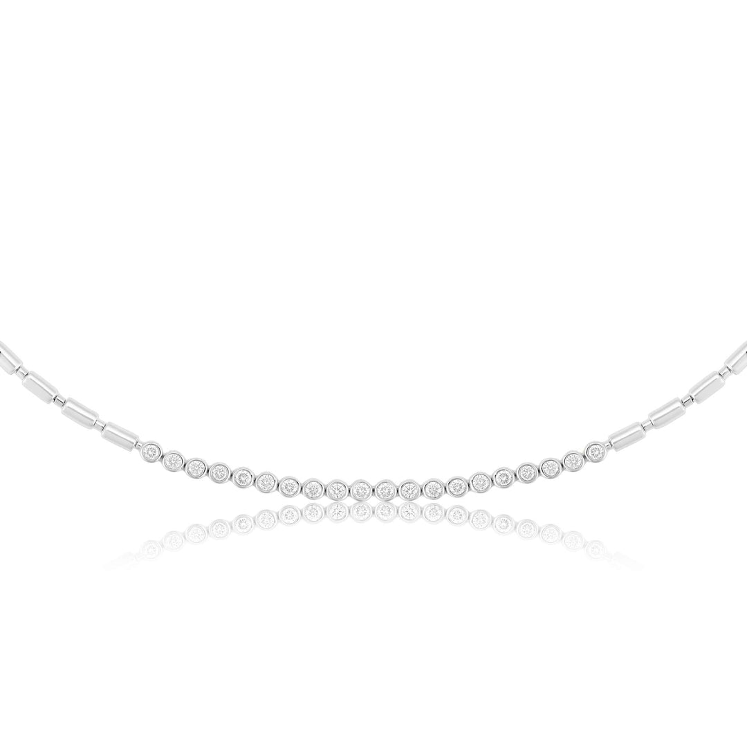 ITERU LINE NECKLACE - WHITE GOLD - Noora Shawqi - Diamond Jewellery - The Nile