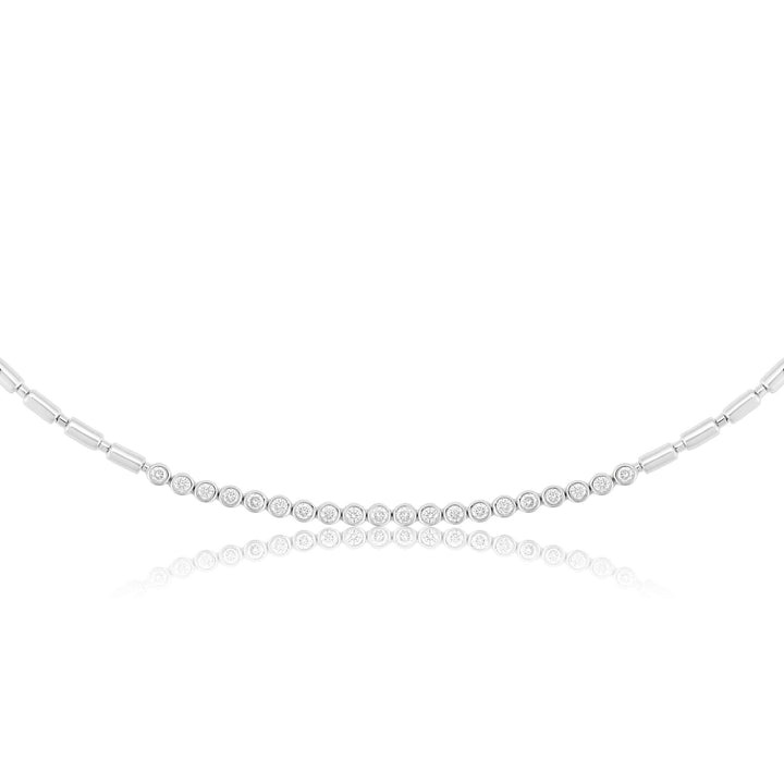 ITERU LINE NECKLACE - WHITE GOLD - Noora Shawqi - Diamond Jewellery - The Nile