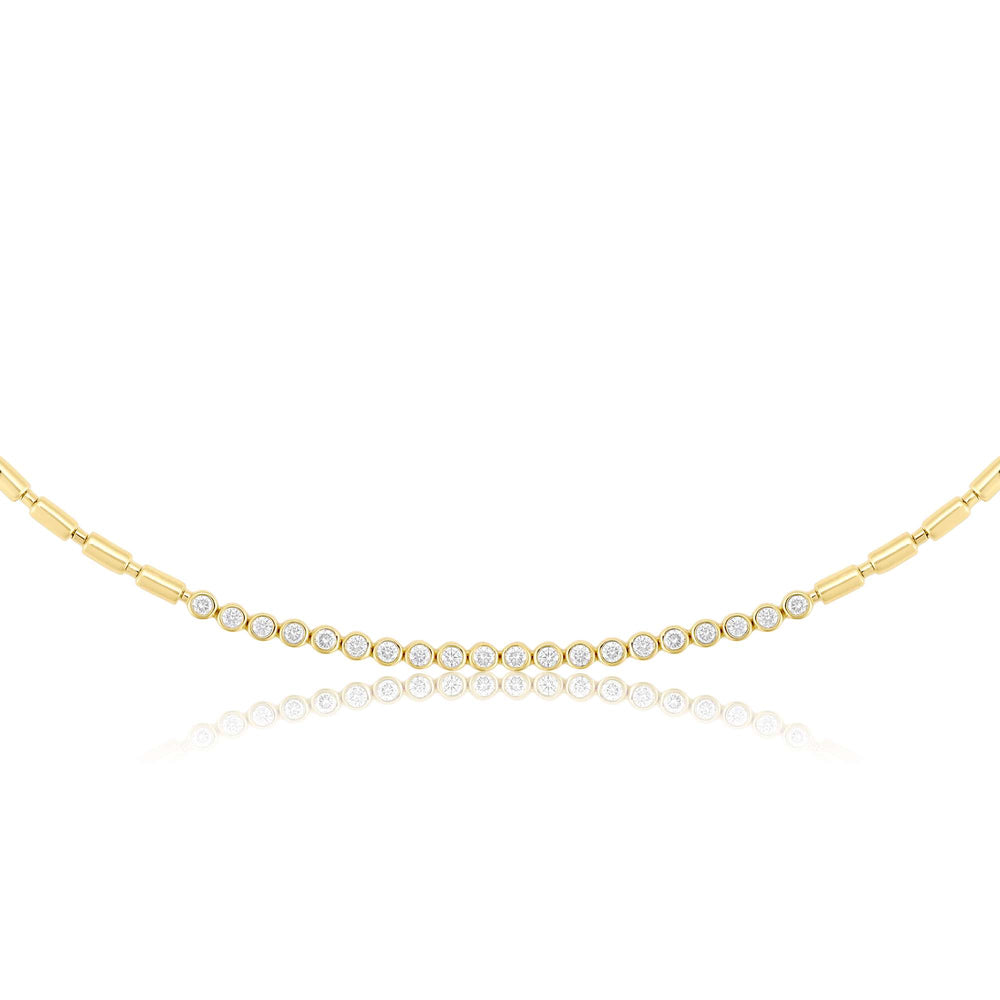 ITERU LINE NECKLACE - YELLOW GOLD - Noora Shawqi - Diamond Jewellery - The Nile