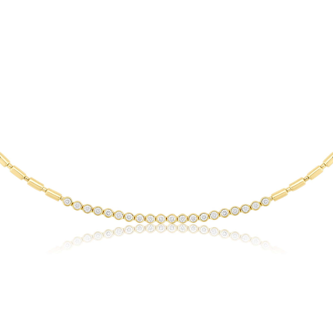 ITERU LINE NECKLACE - YELLOW GOLD - Noora Shawqi - Diamond Jewellery - The Nile