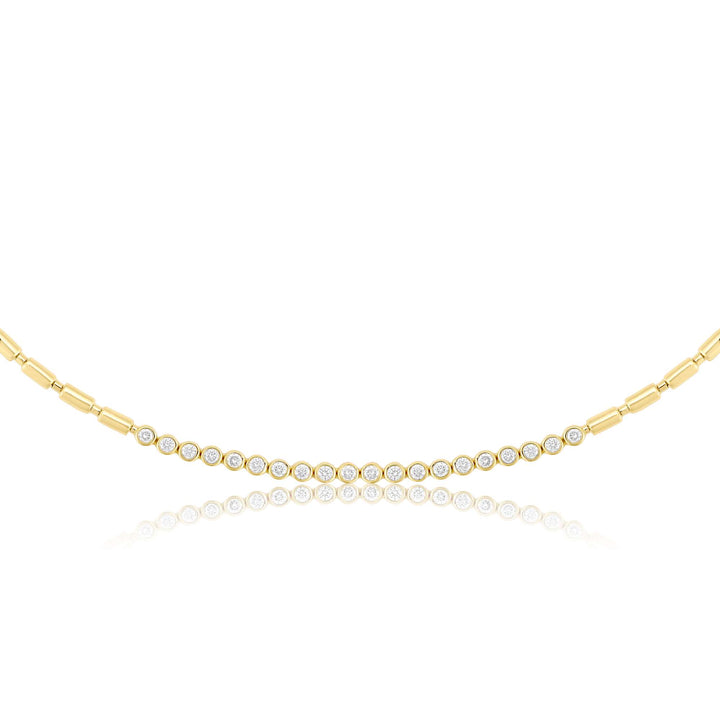 ITERU LINE NECKLACE - YELLOW GOLD - Noora Shawqi - Diamond Jewellery - The Nile