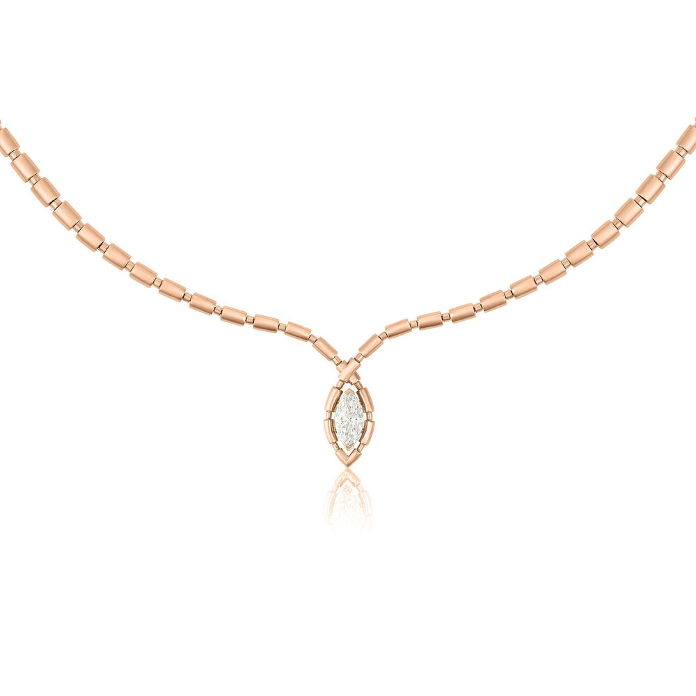 URAEUS FLOW NECKLACE - ROSE GOLD - Noora Shawqi - Diamond Jewellery - The Nile