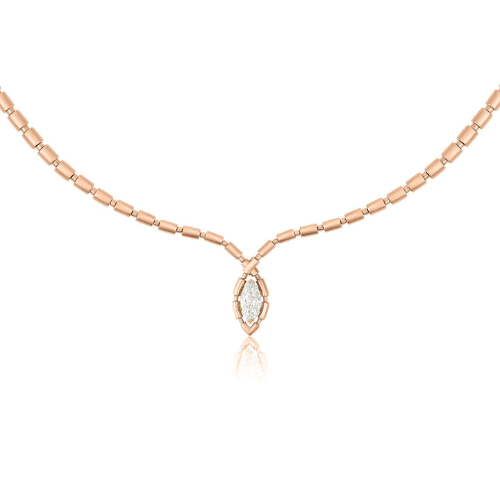 URAEUS FLOW NECKLACE - ROSE GOLD - Noora Shawqi - Diamond Jewellery - The Nile