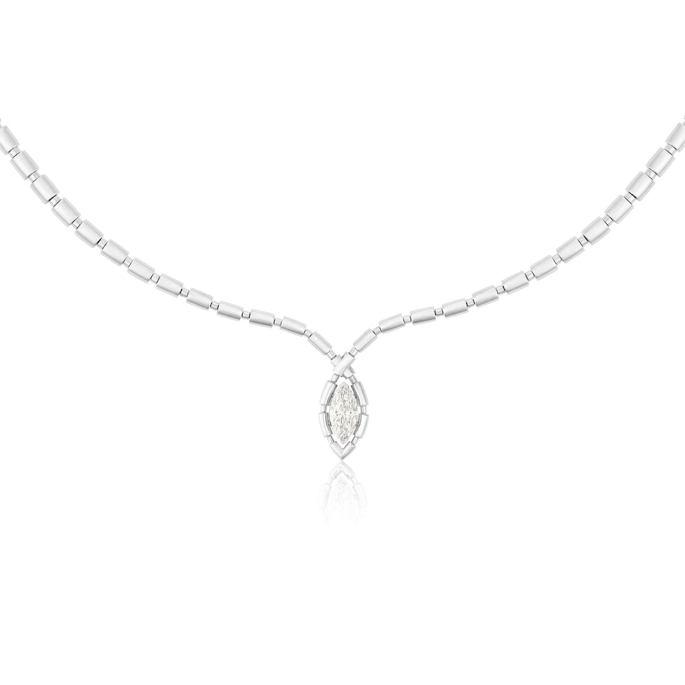 URAEUS FLOW NECKLACE - WHITE GOLD - Noora Shawqi - Diamond Jewellery - The Nile