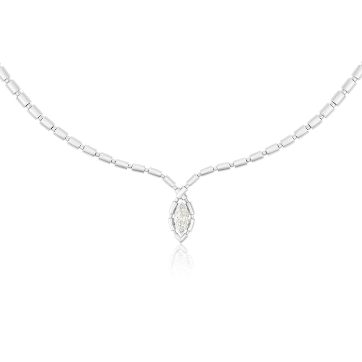 URAEUS FLOW NECKLACE - WHITE GOLD - Noora Shawqi - Diamond Jewellery - The Nile