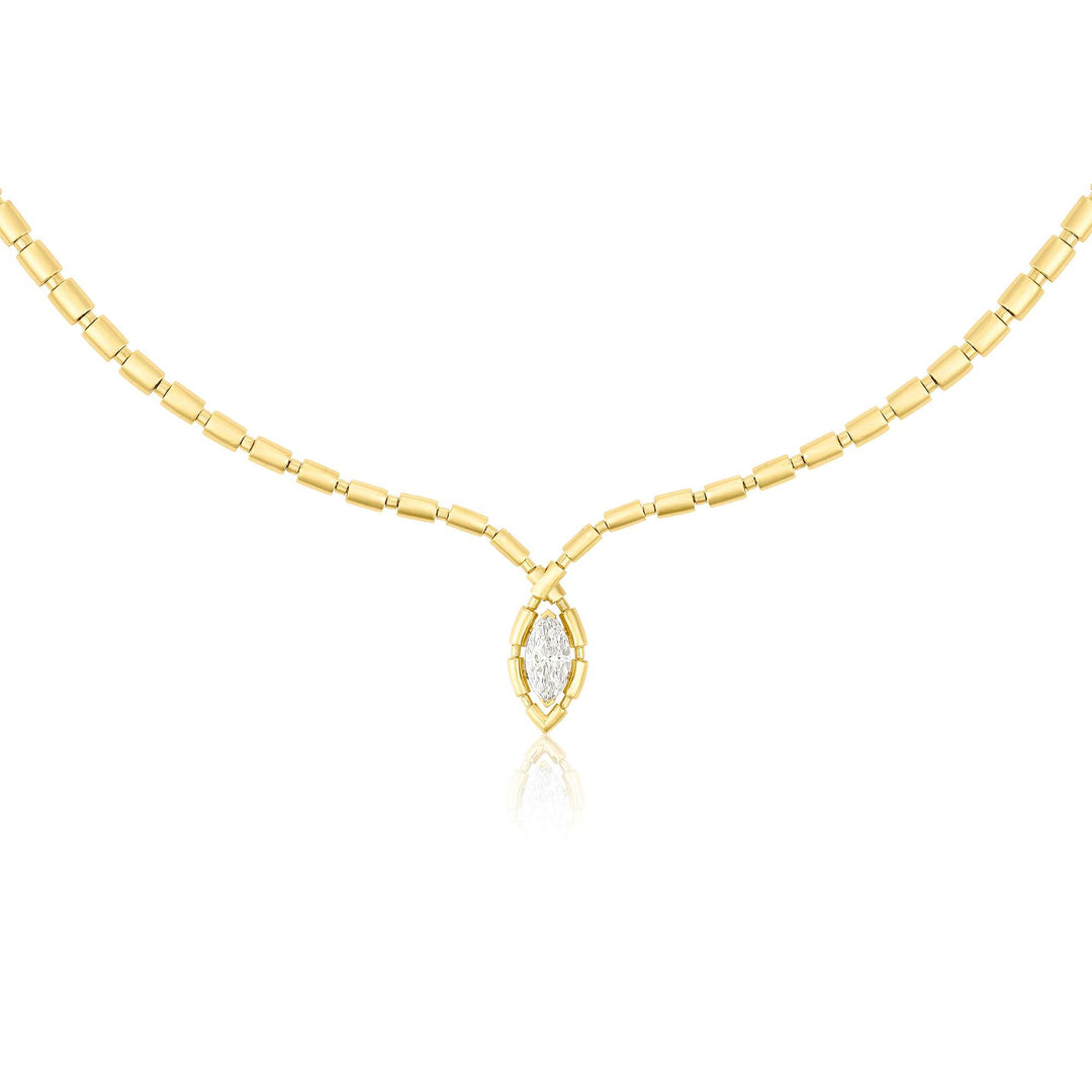 URAEUS FLOW NECKLACE - YELLOW GOLD - Noora Shawqi - Diamond Jewellery - The Nile
